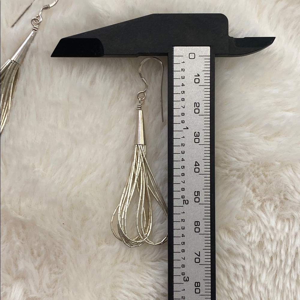 Liquid Silver Dangle Earrings - Picture 5 of 5